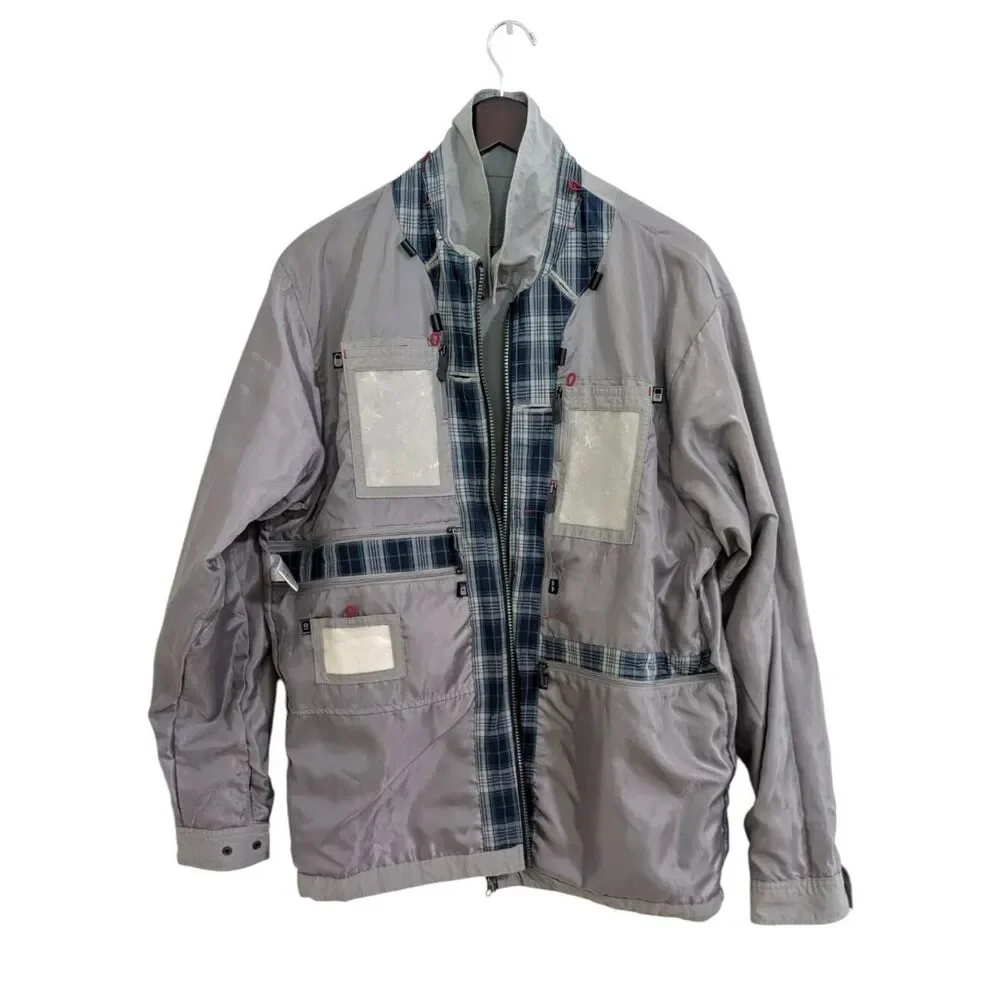 SCOTTEVEST Men's Grey TEC Travel Jacket Size L Multi-Pocket Utility Techwear